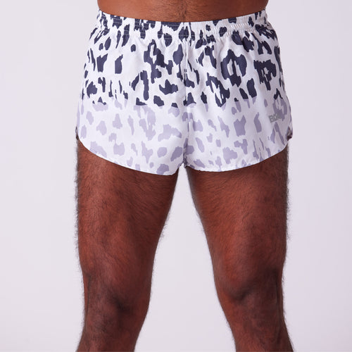 Men's Printed 1" Elite Split Shorts - Abstract Leopard