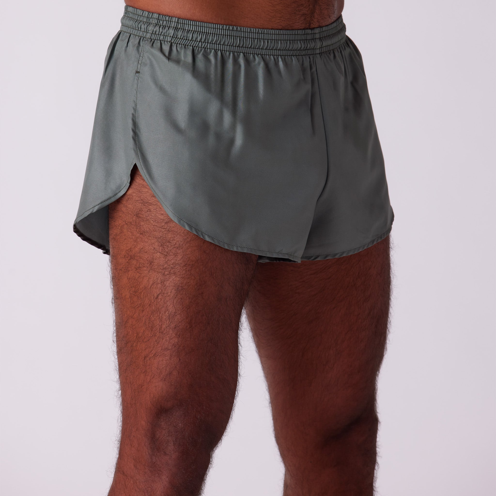 Men's Solid 1" Elite Split Shorts - Military