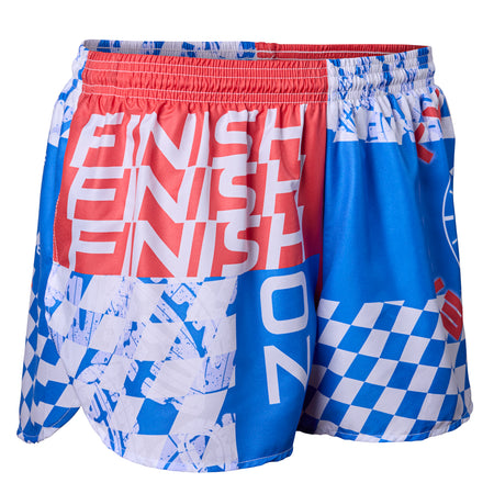 Men's Aeropro 3" Half Split Shorts- Torn Camo Pink/Blue