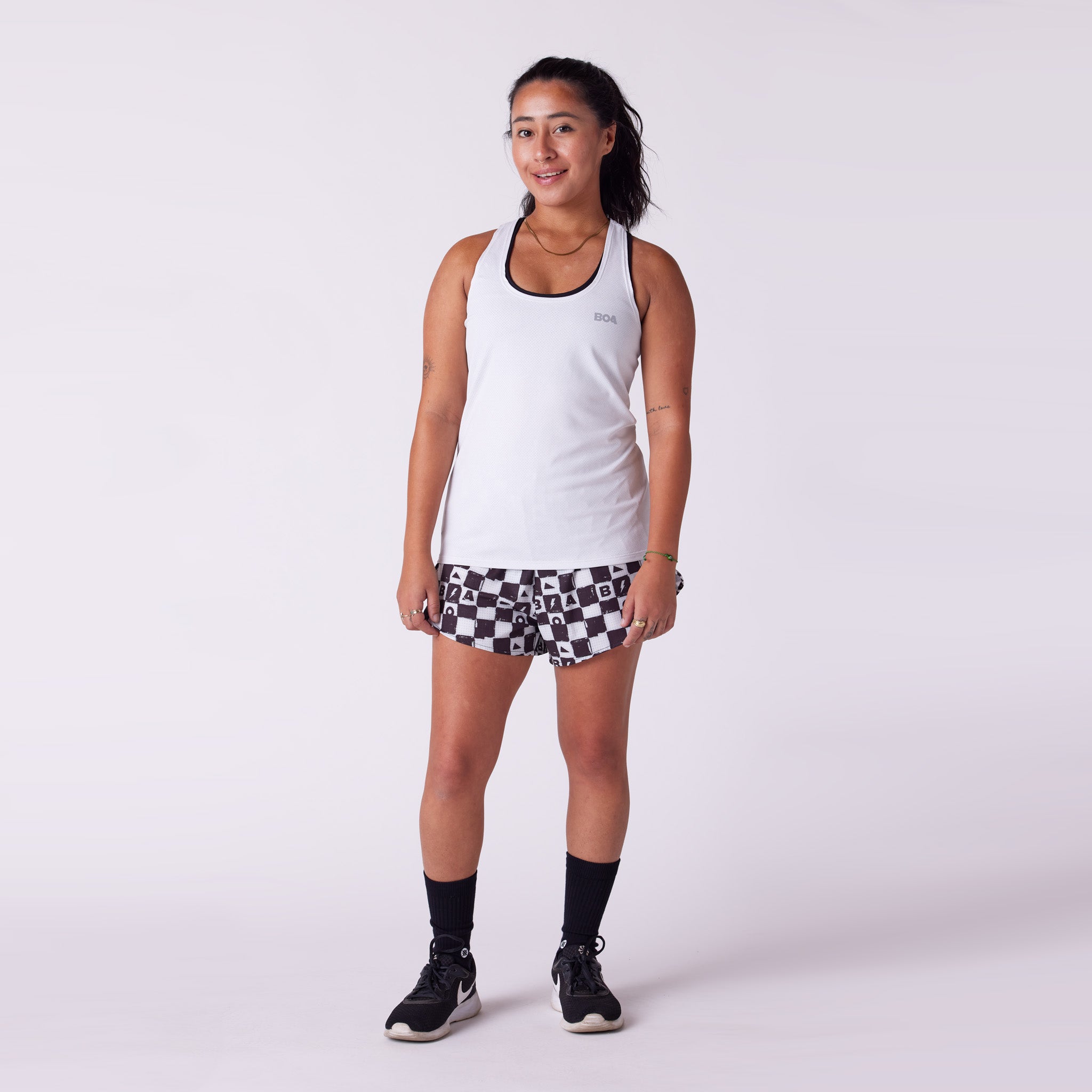 Women's AeroPro 3" Split Shorts - Checkers