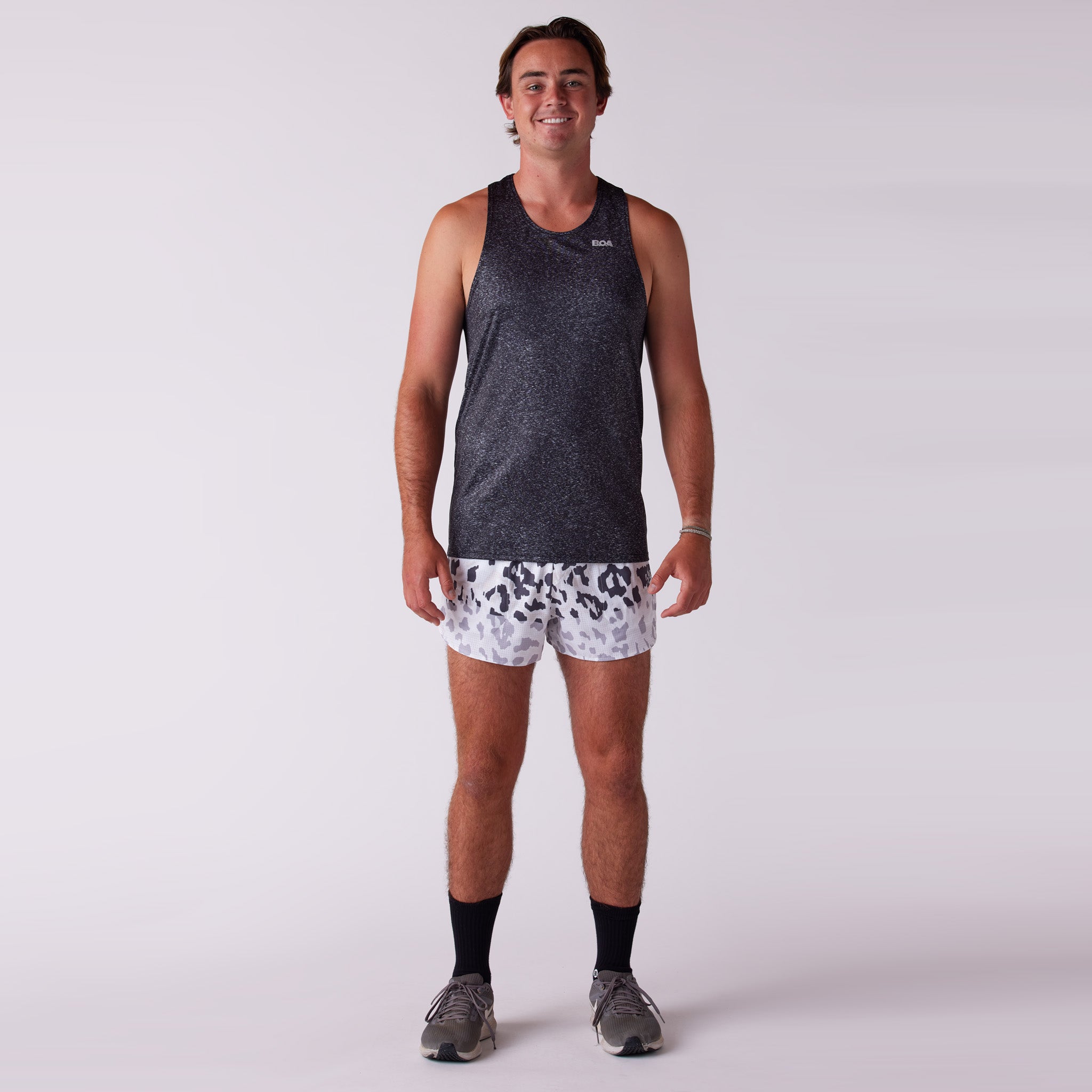 Men's Heat 3" Lined Half Split Short - Abstract Leopard