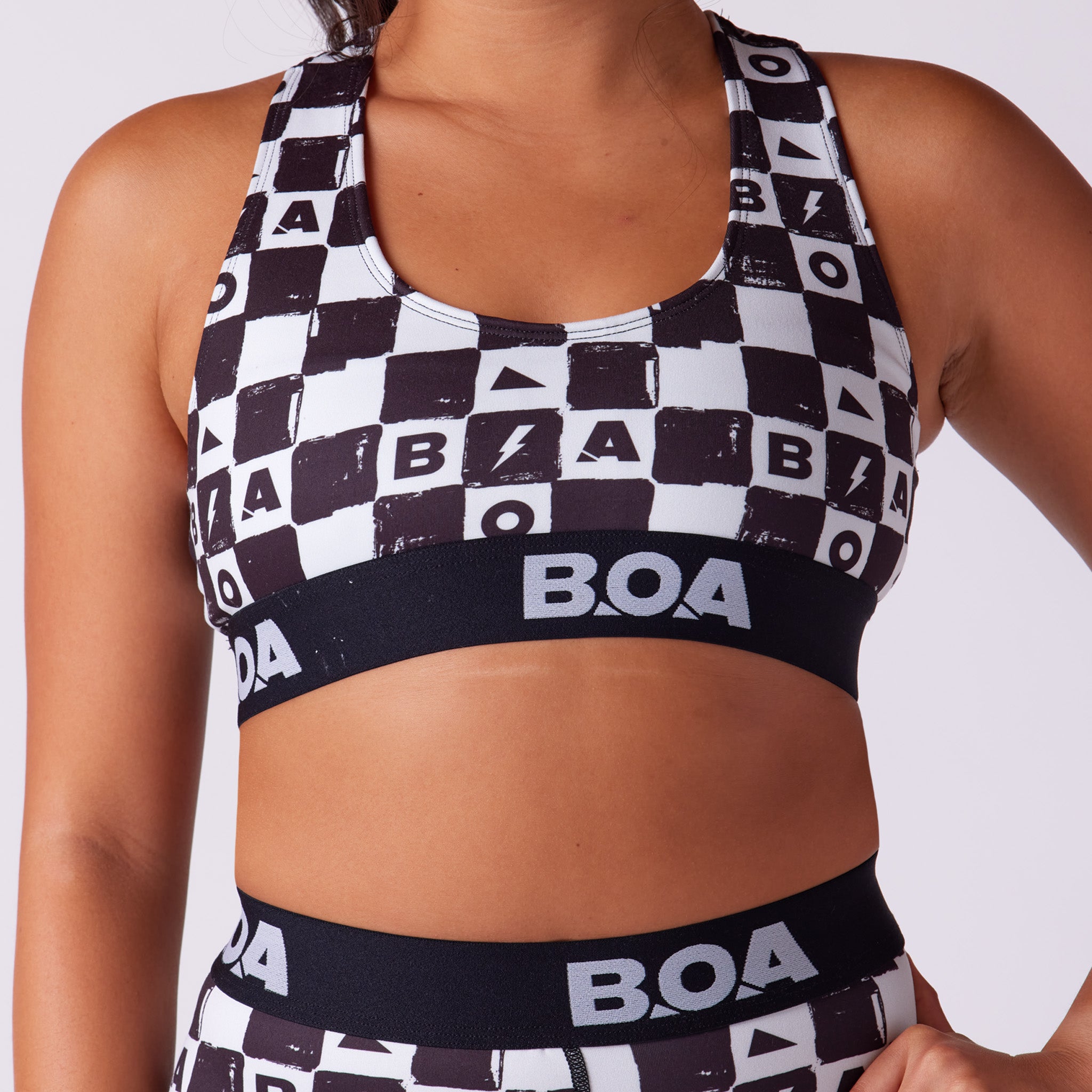 Women's Fly Sports Bra - Checkers