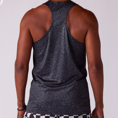 Men's Competitor Lite Printed Singlet - Heather Black