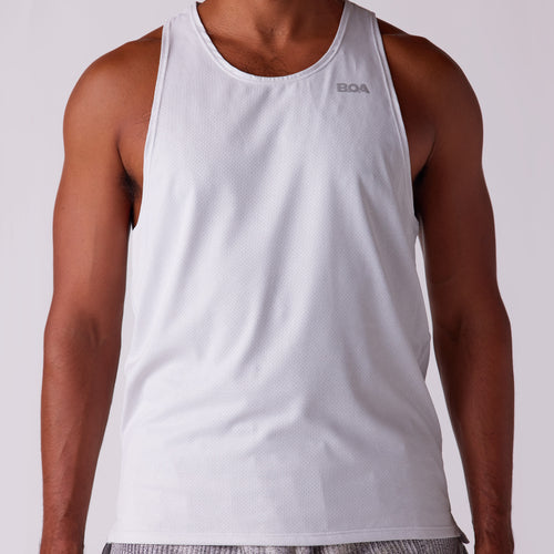 Men's Vapor Lite Racing Singlet - Heather Vintage Wht