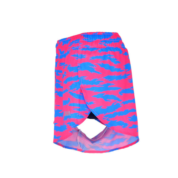 Women's Aeropro 3" Split Shorts - Torn Camo Pink/Blue