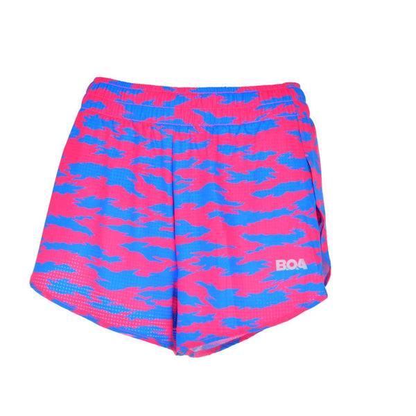 Women's Aeropro 3" Split Shorts - Torn Camo Pink/Blue