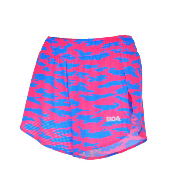 Women's Aeropro 3" Split Shorts - Torn Camo Pink/Blue