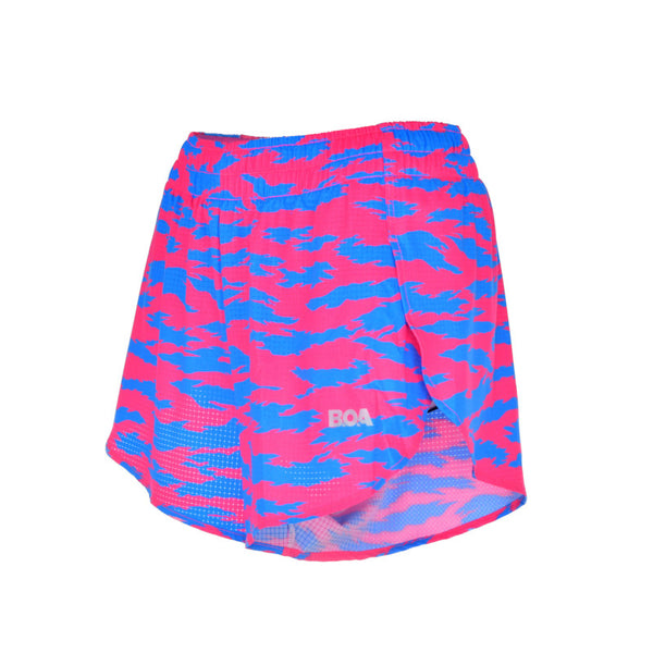 Women's Aeropro 3" Split Shorts - Torn Camo Pink/Blue