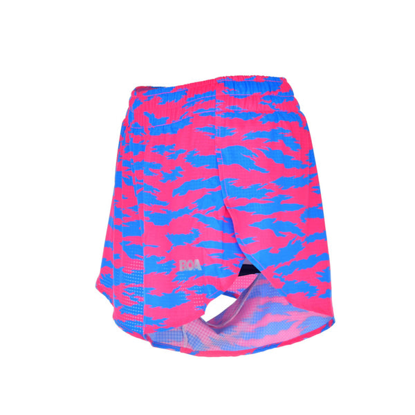 Women's Aeropro 3" Split Shorts - Torn Camo Pink/Blue