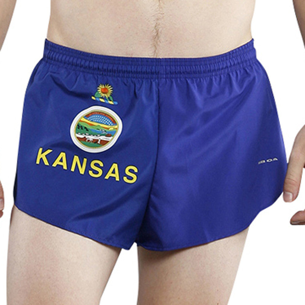 Men's Flag 1" Elite Split Shorts - Kansas