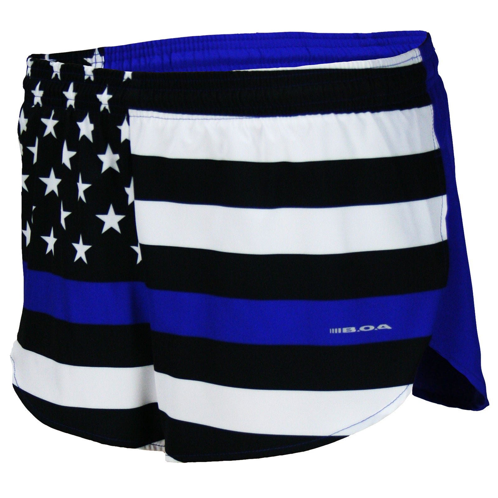 Men's Flag 1" Elite Split Shorts [S-T] - Thin Blue Line