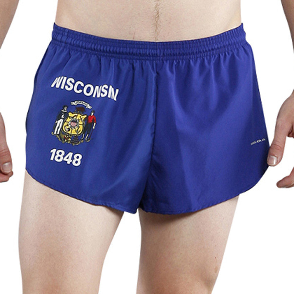 Men's Flag 1" Elite Split Shorts [U-Z] - Wisconsin