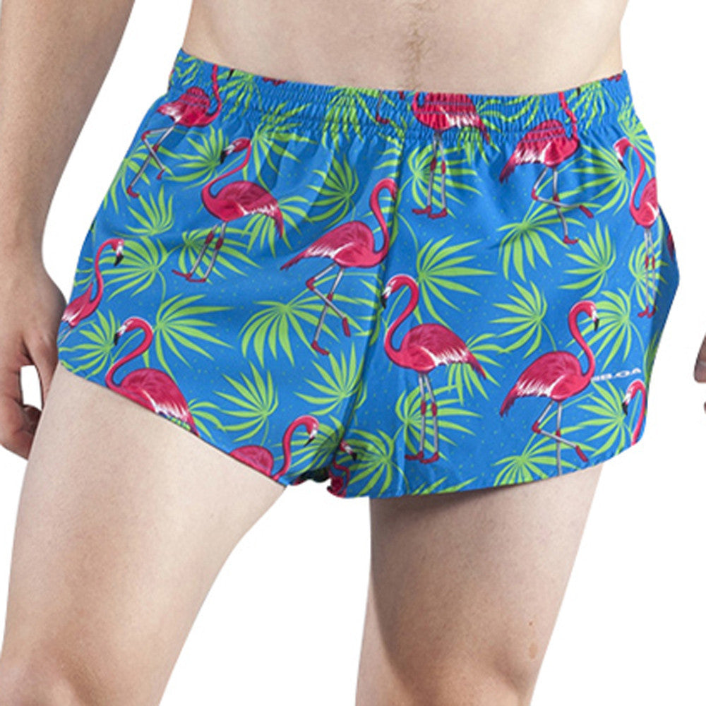 Men's Printed 1" Elite Split Shorts - Flamingo Turquoise