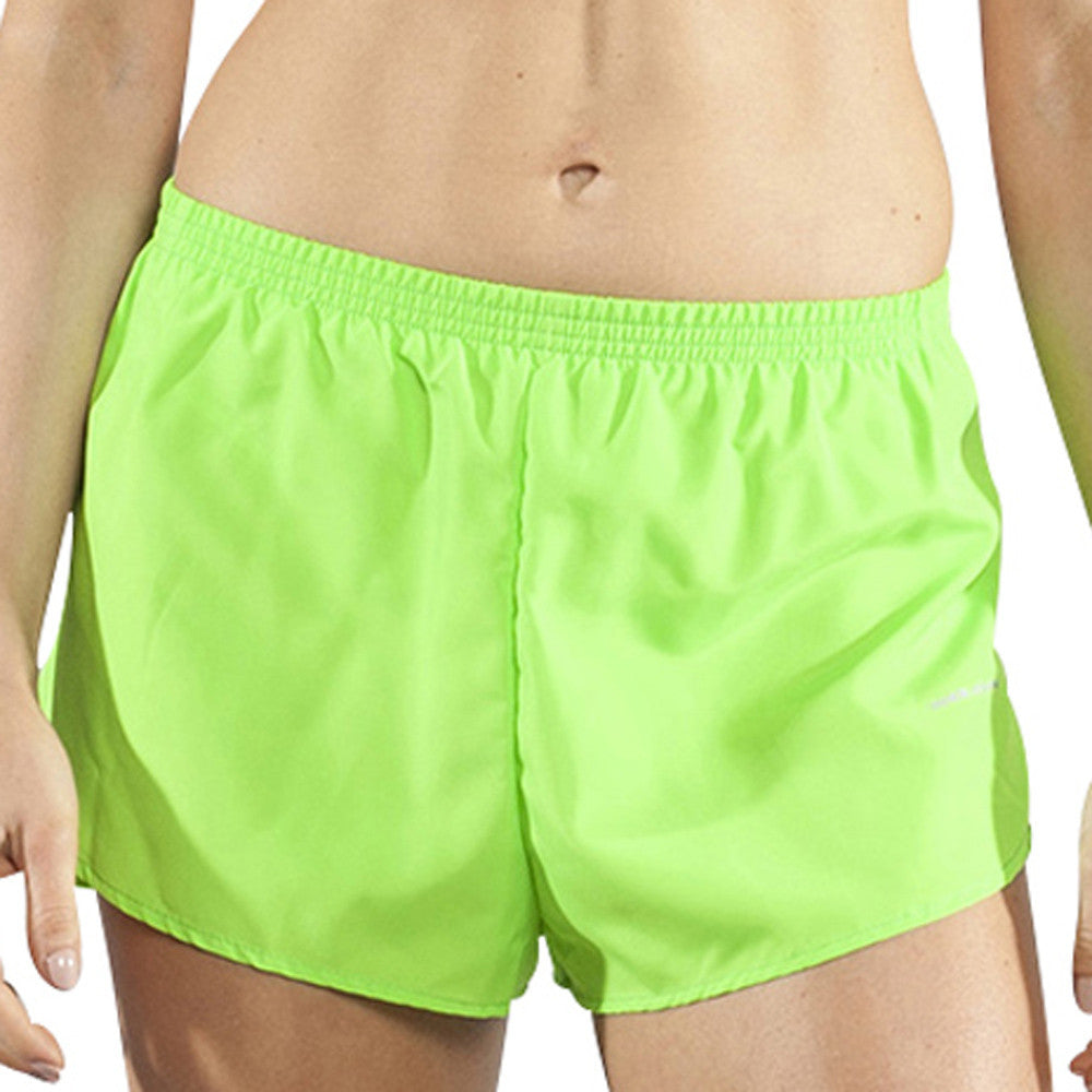 Women's Solid 1" Elite Split Shorts - Neon Lime