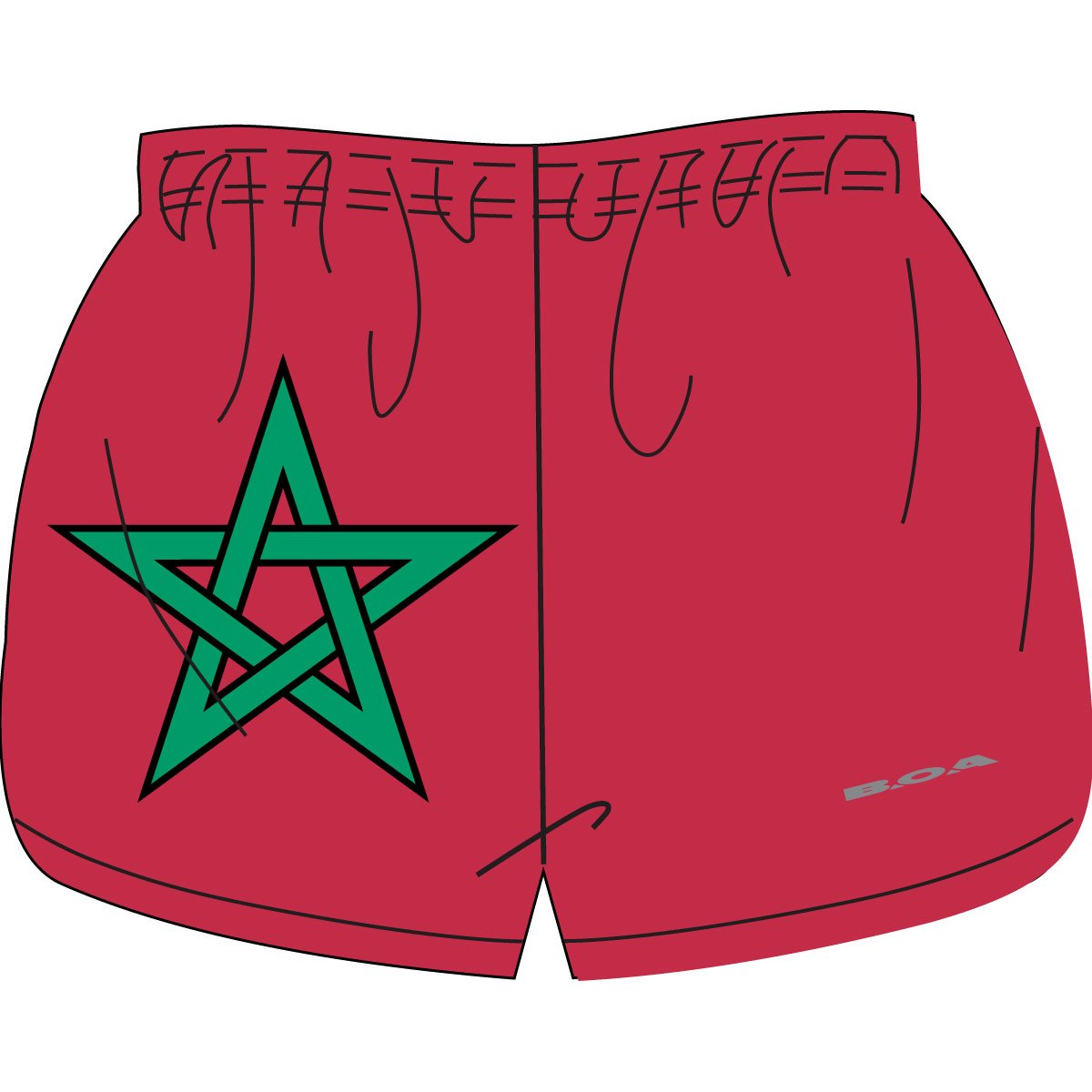 Women's 1" Elite Split Flag Shorts - Morocco