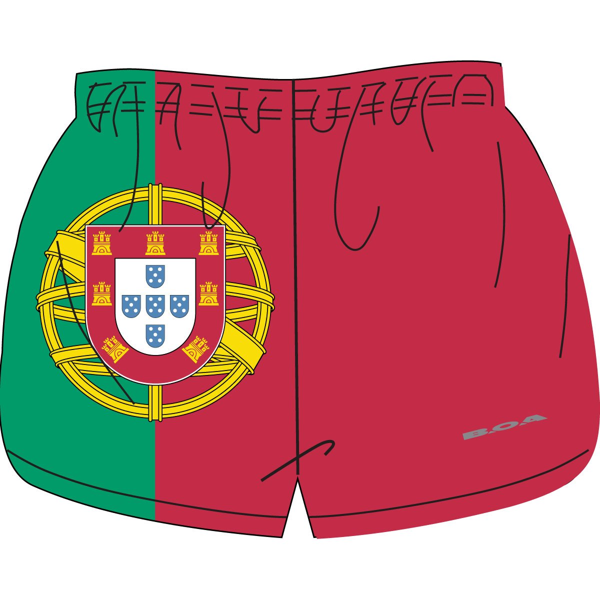 Women's 1" Elite Split Flag Shorts - Portugal