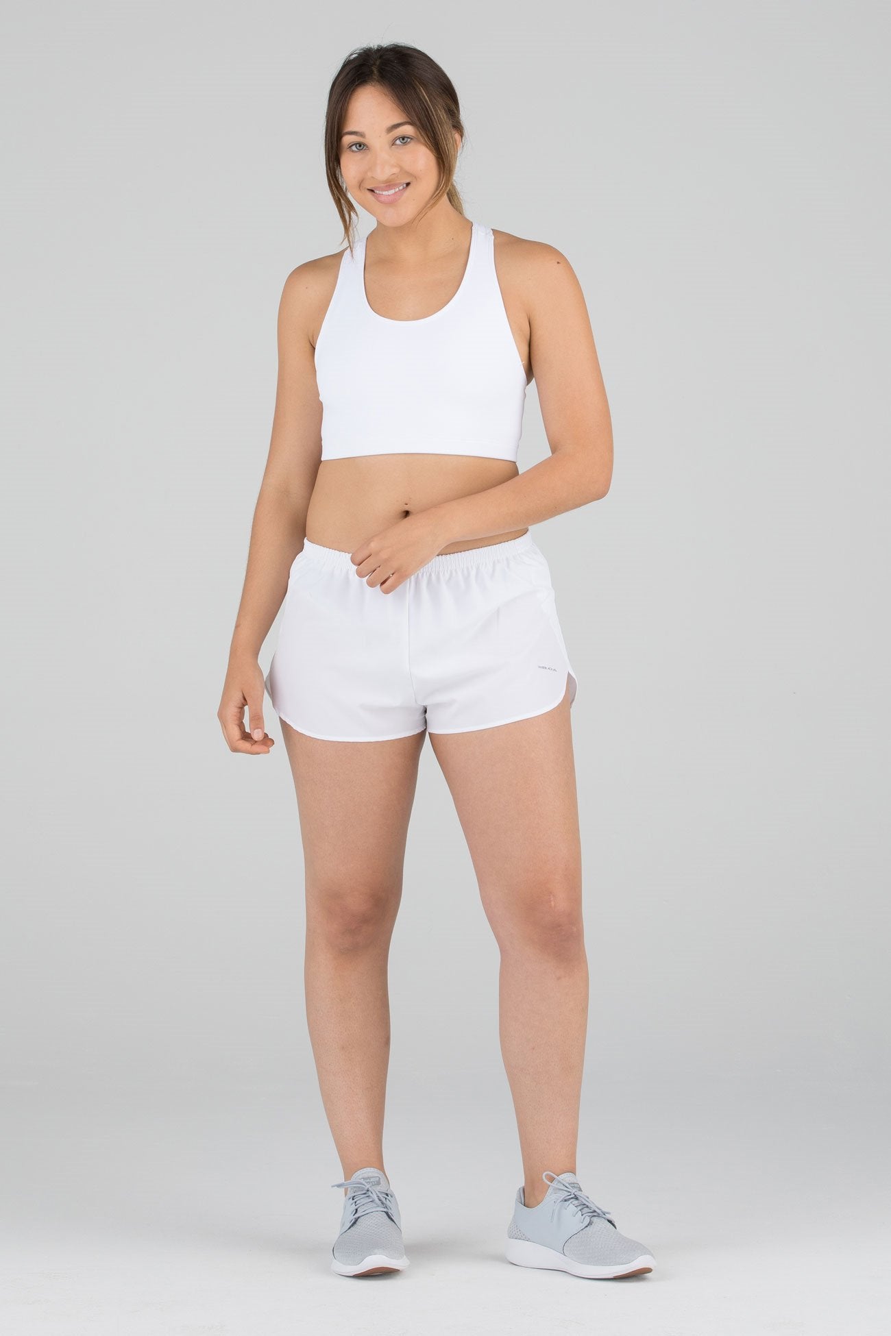 Women's Solid 1" Elite Split Shorts - White