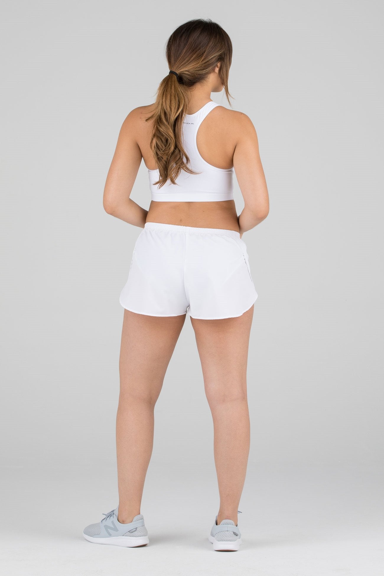 Women's Solid 1" Elite Split Shorts - White