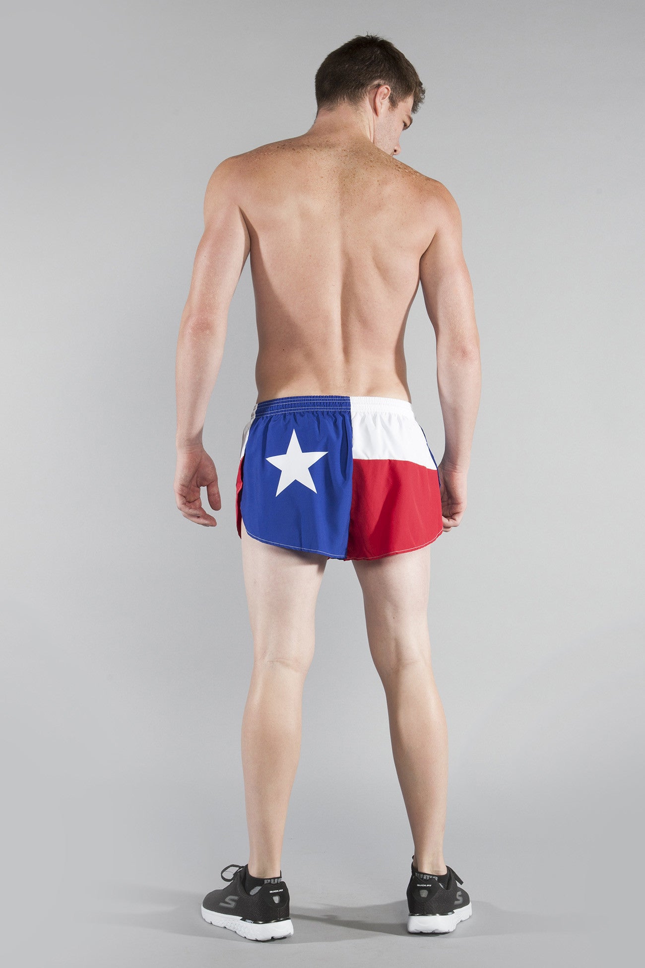 MENS 1" ELITE SPLIT RUNNING SHORT- TEXAS FLAG - BOAUSA