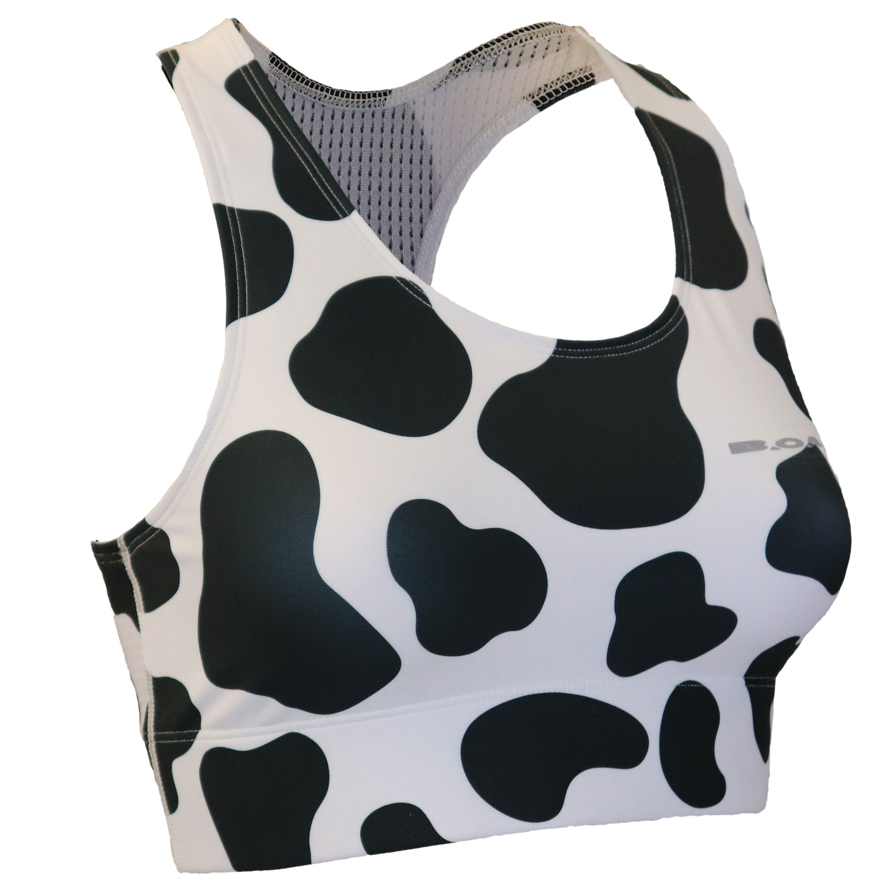Cow Print Women's Sports Bra, Farm Animal Print Premium Workout Bra - Made  in USA/EU