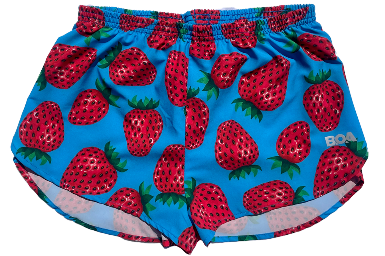 Women's Printed 1" Elite Split Shorts - Strawberries